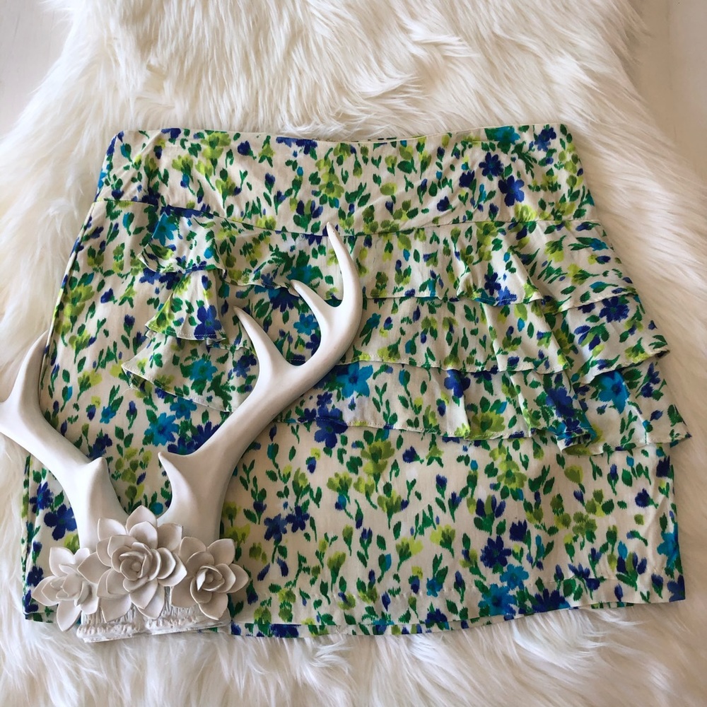 FOREVER 21 Mini Skirt Blue/Green Sz L